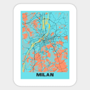 Map of Milan Sticker